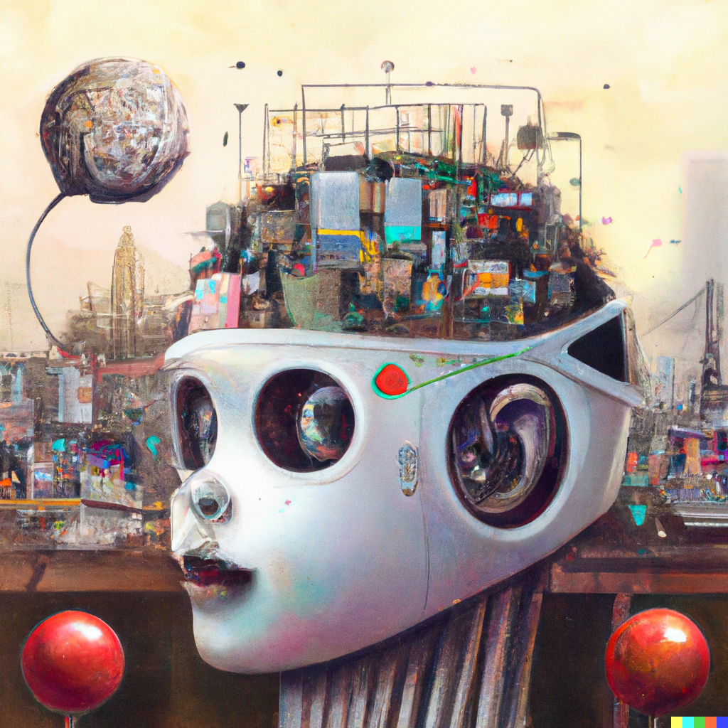 This image shows a futuristic hyperconnected AI agent.